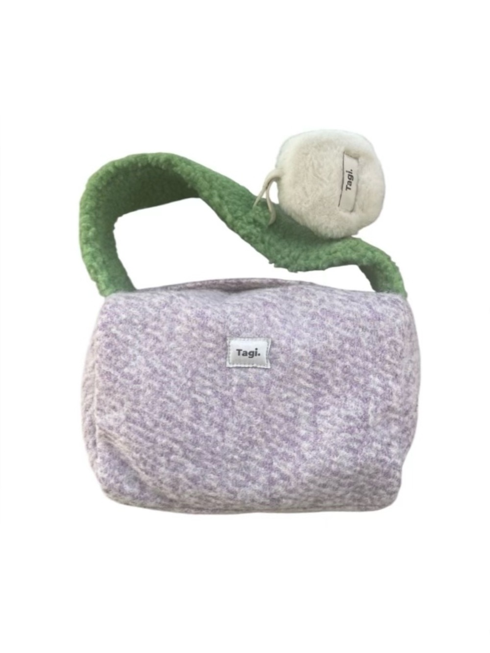 Tagi.Official Tulip Woolen Shoulder Bag in Lavender & Green Colorway